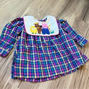 Vintage 24M Multicolor Cotton Dress with Farm Animals